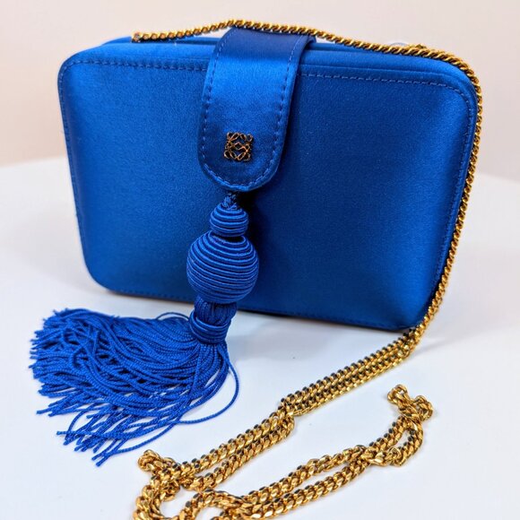 Loewe Blue Box Chain Clutch with Tassel - Picture 3 of 16